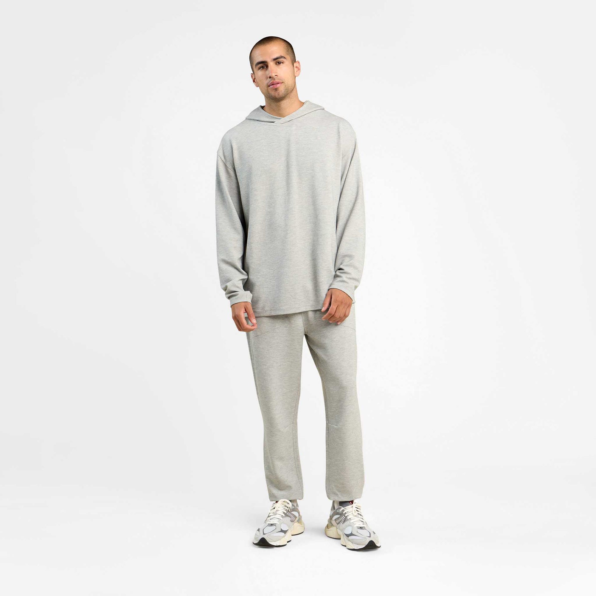 Men's Performance Waffle Hoodie | Heather Grey