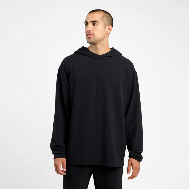 Men's Performance Waffle Hoodie | Black