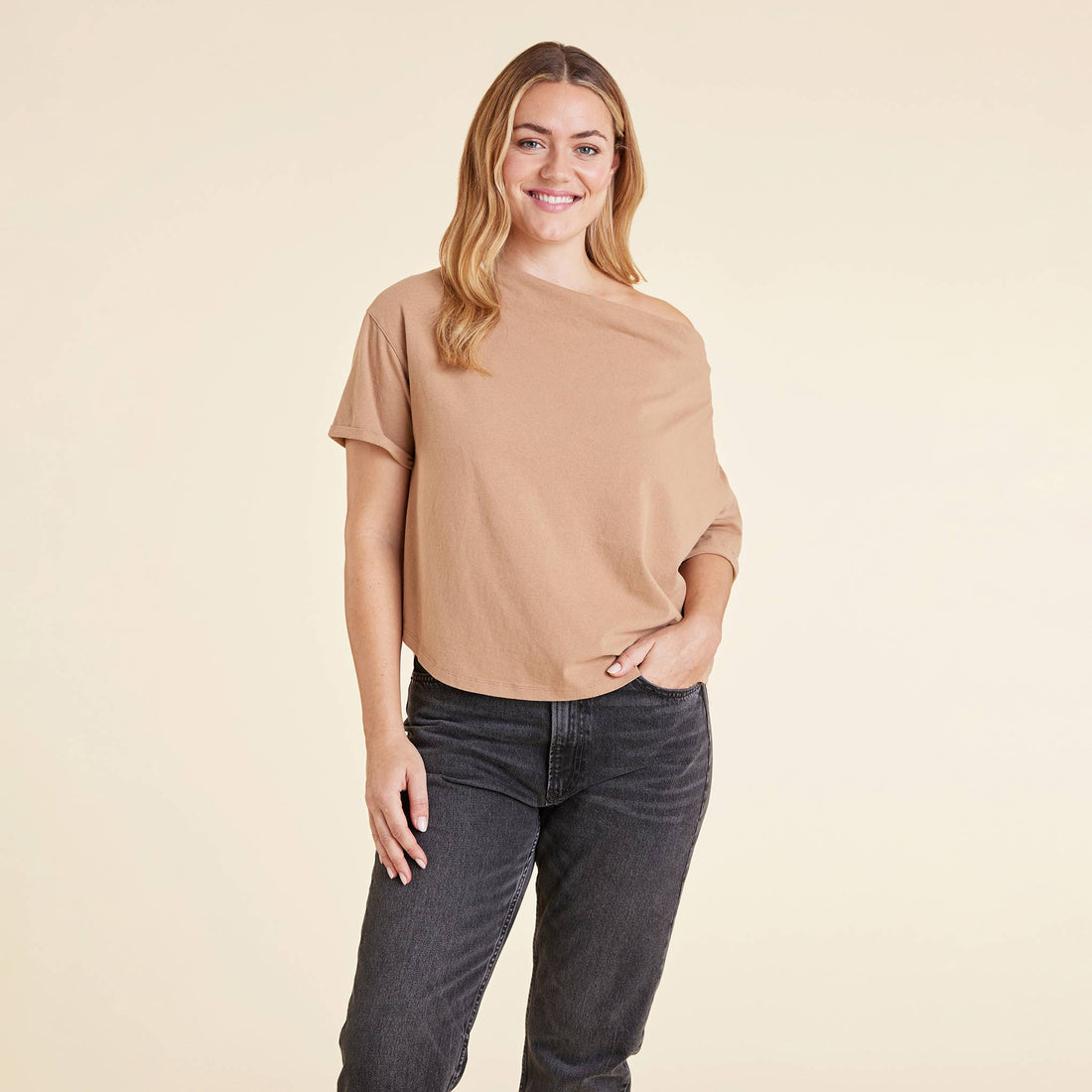 Off The Shoulder T-Shirt | Cinnamon