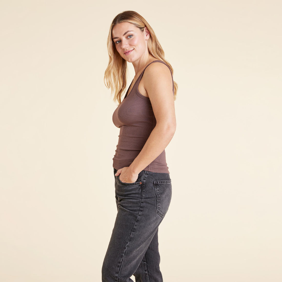 Slinky Rib Tank | Coffee