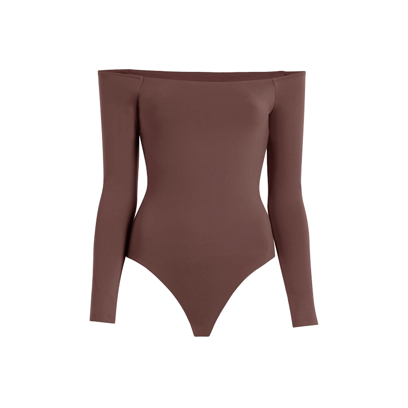 Off The Shoulder Bodysuit | Coffee