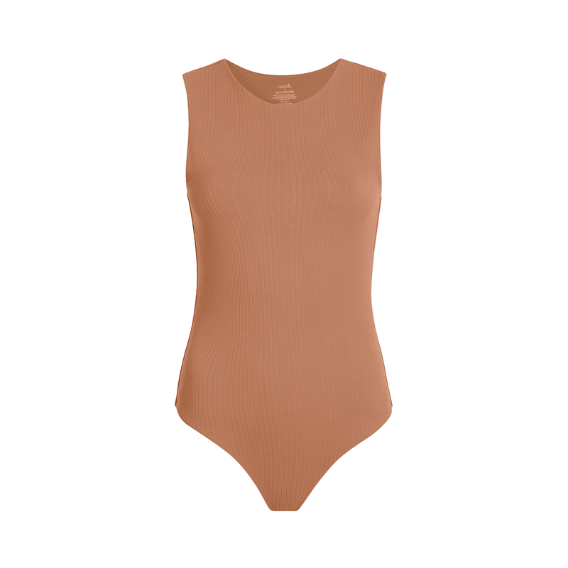 Women's Ribbed Crew Tank Bodysuit | Clay