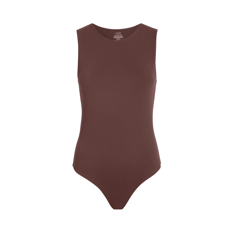 Women's Ribbed Crew Tank Bodysuit | Coffee