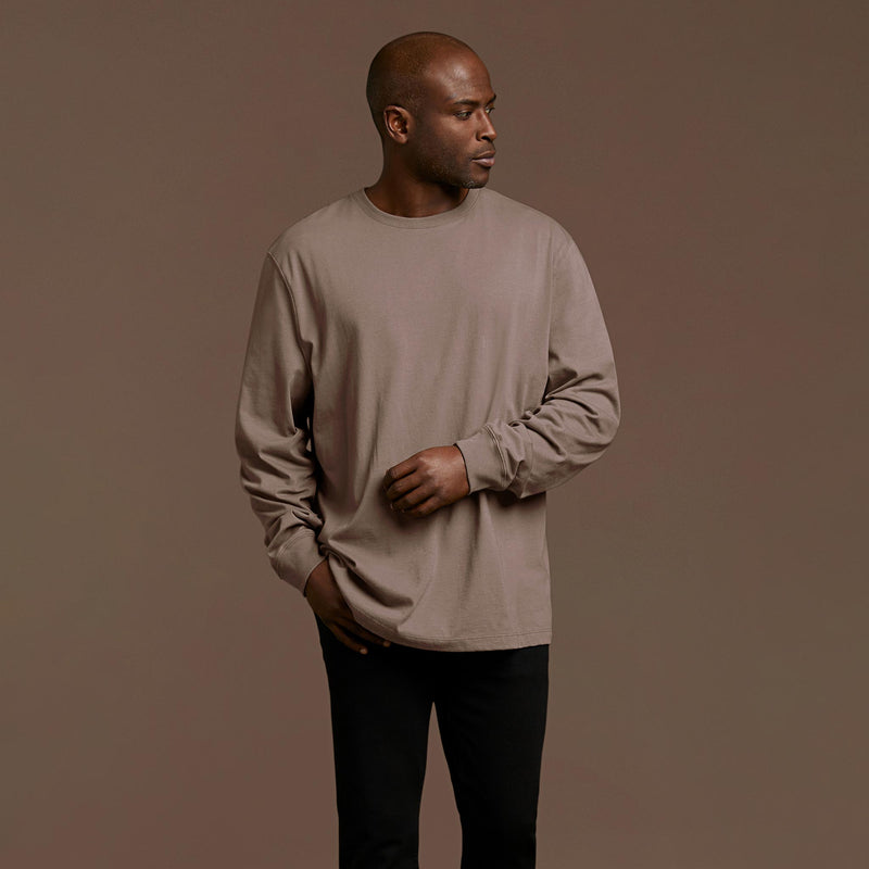 Long Sleeve Boxy Tee | Mocha