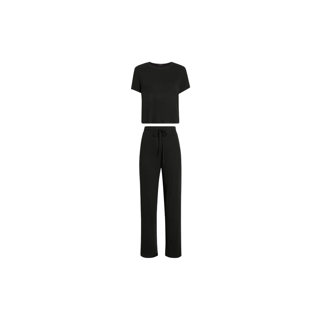 Ribbed Pajama Set | Black