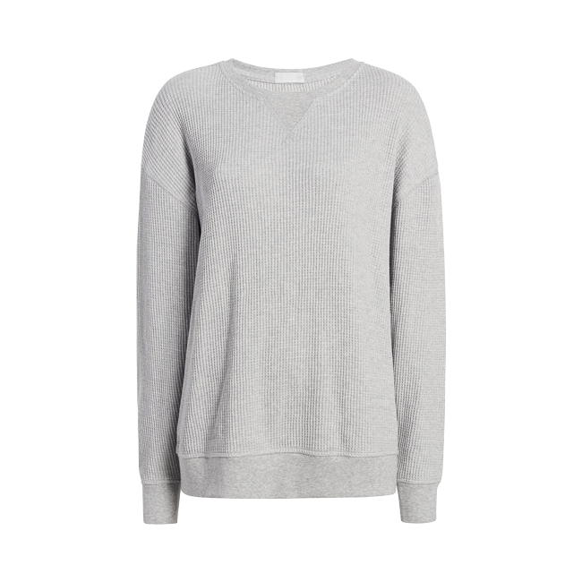 Waffle Crewneck Pullover | Heather Grey