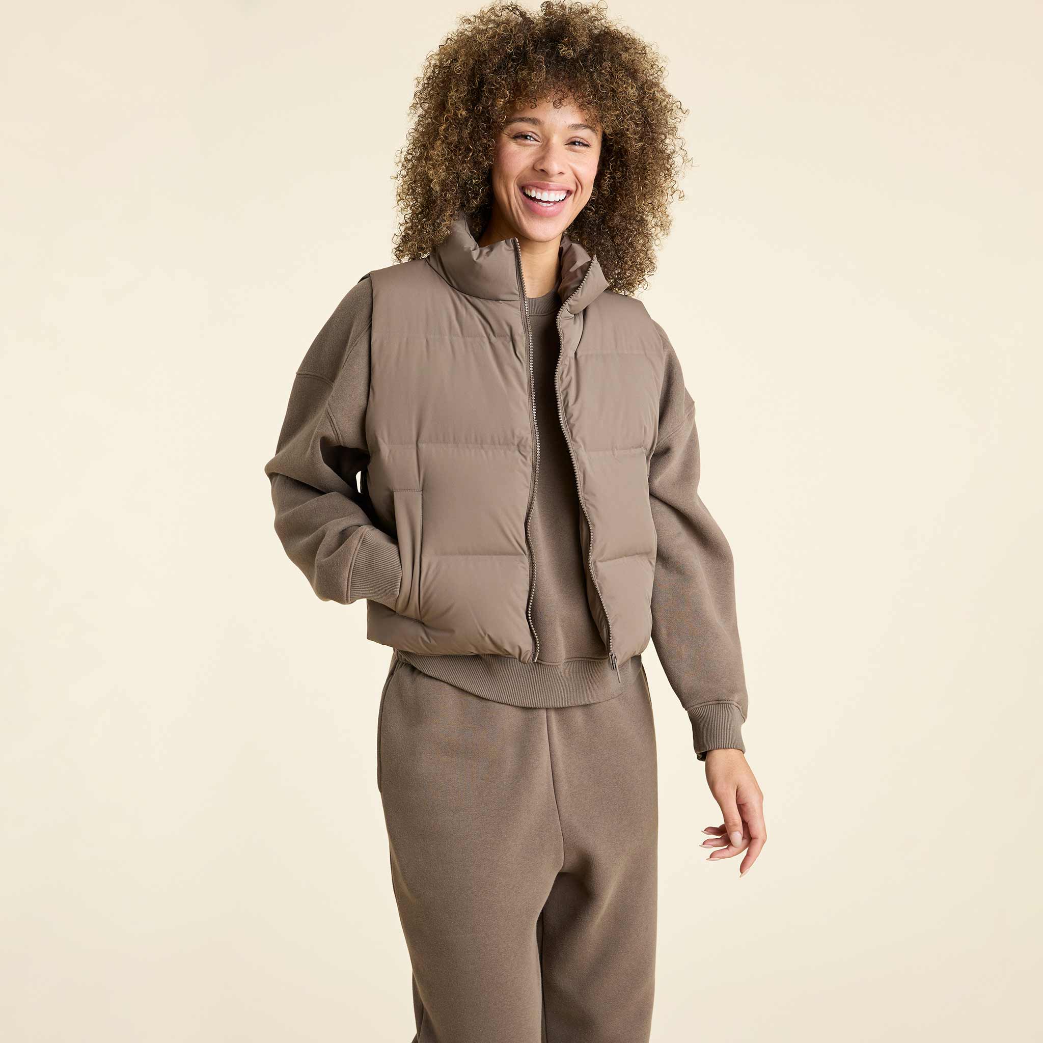 Mocha hotsell puffer jacket