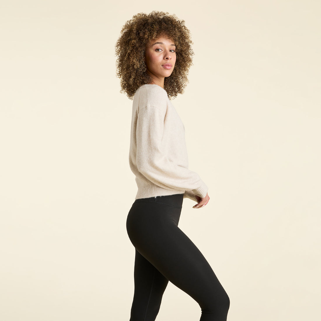 Cozy Knit Wrap Sweater | Bone