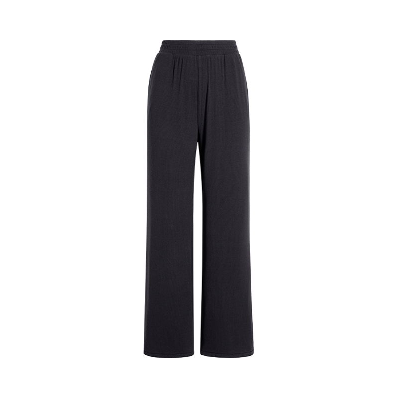 Slinky Rib Wide Leg Pant | Black