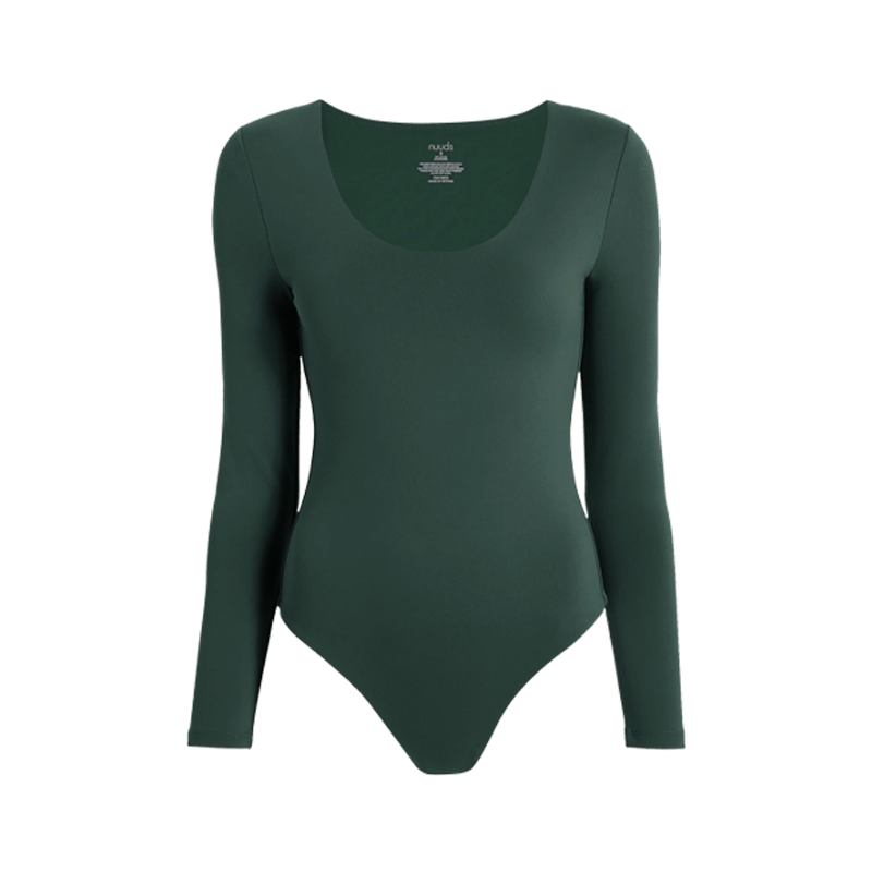 Long Sleeve Scoop Neck Bodysuit | Evergreen