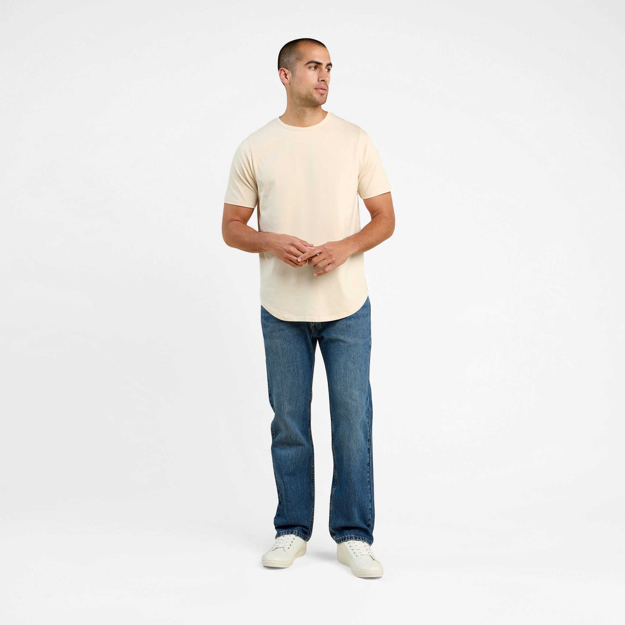 Short Sleeve Curved Hem T-Shirt