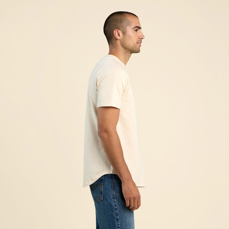 Short Sleeve Curved Hem T-Shirt | Bone