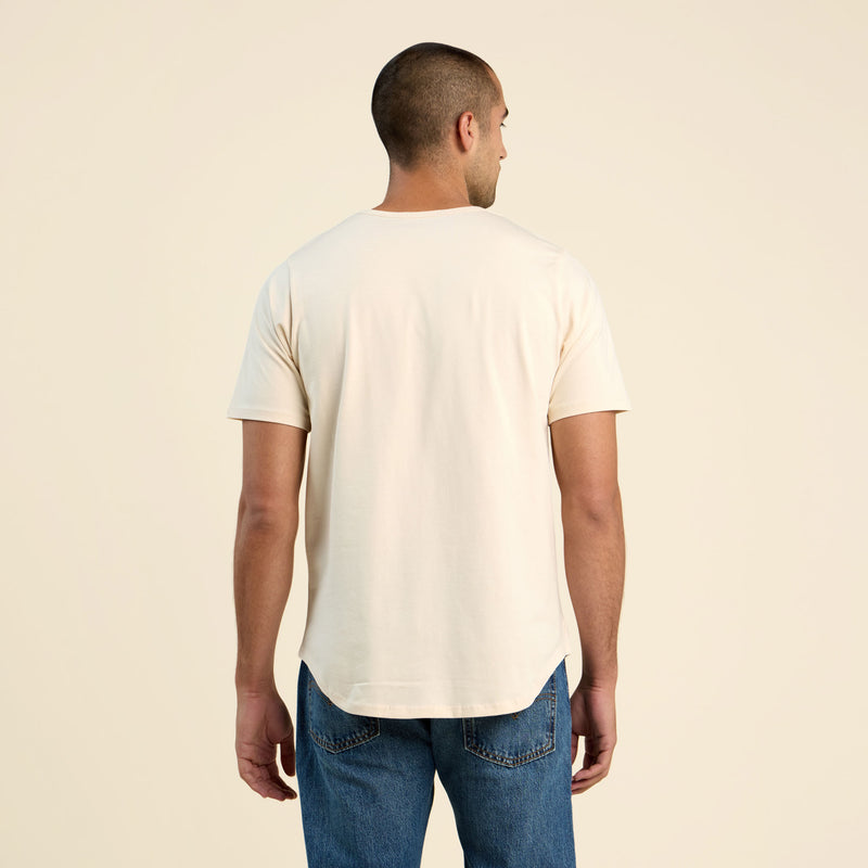 Short Sleeve Curved Hem T-Shirt | Bone