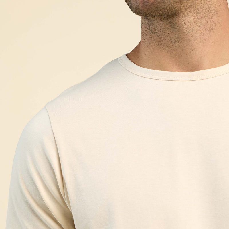 Short Sleeve Curved Hem T-Shirt | Bone