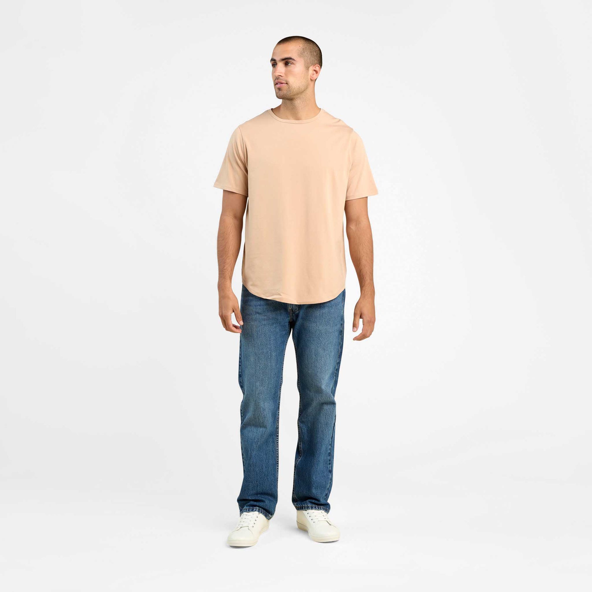 Short Sleeve Curved Hem T-Shirt