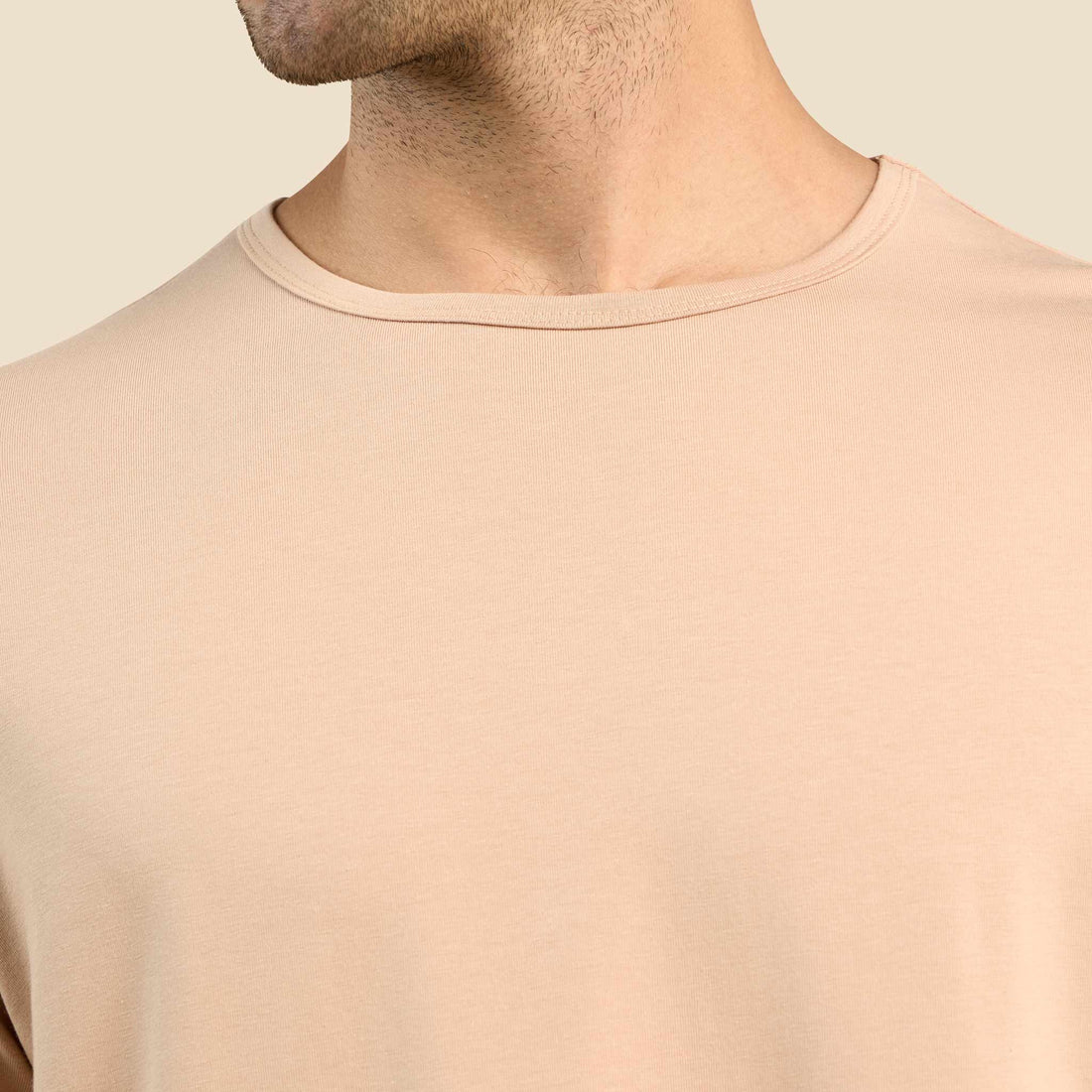Short Sleeve Curved Hem T-Shirt | Sand