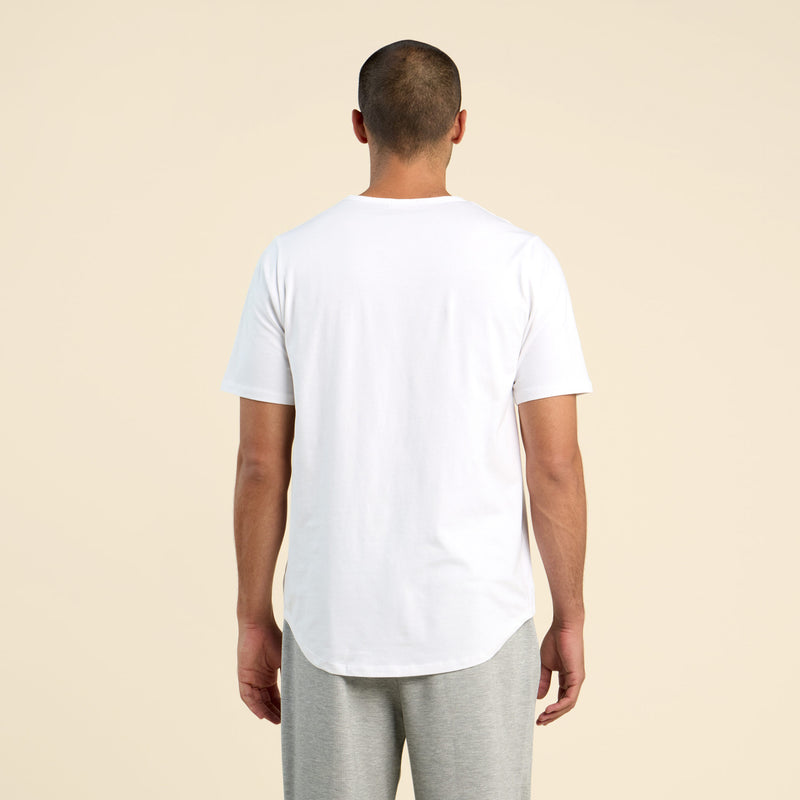 Short Sleeve Curved Hem T-Shirt | White