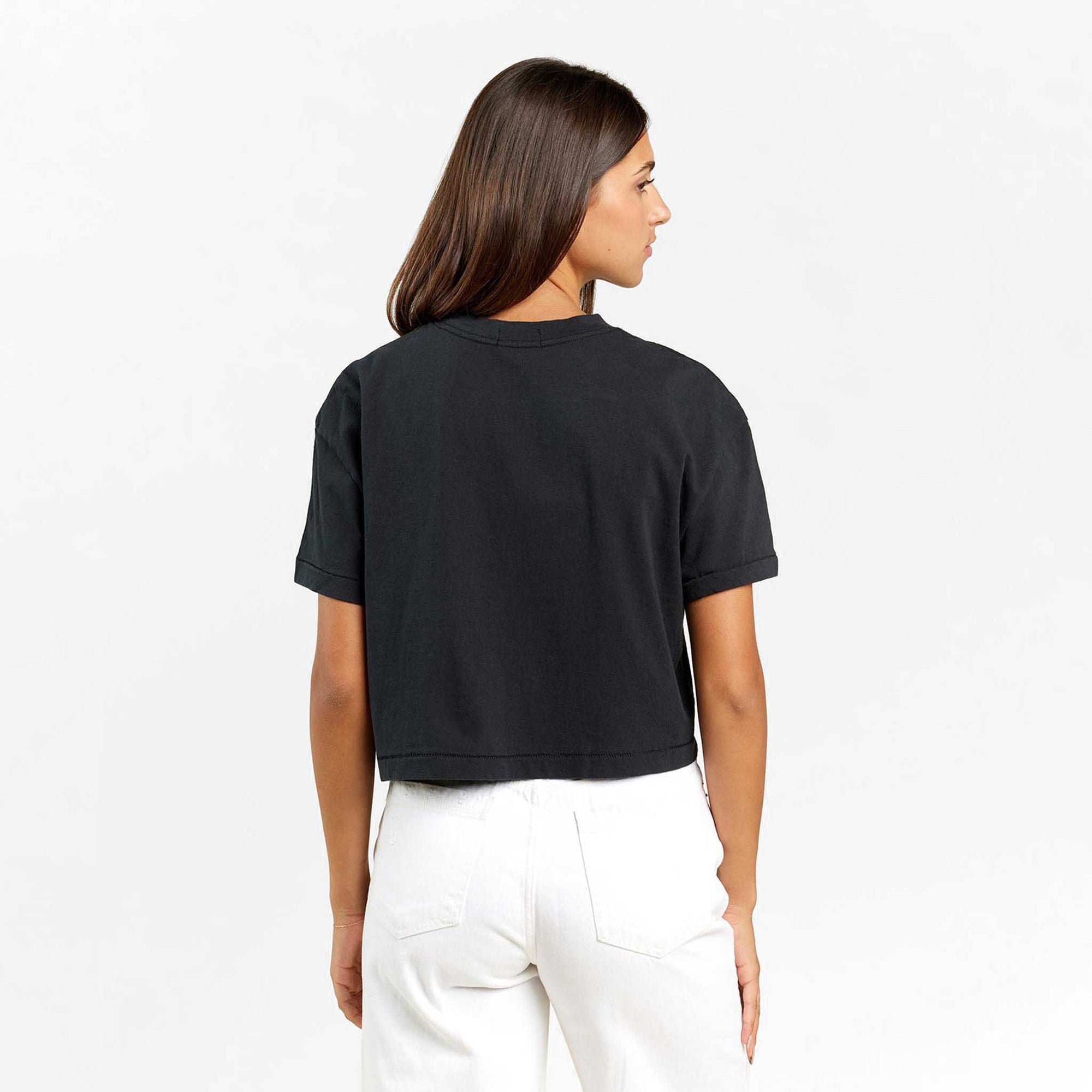 Vintage Cotton Cropped Tee | Black