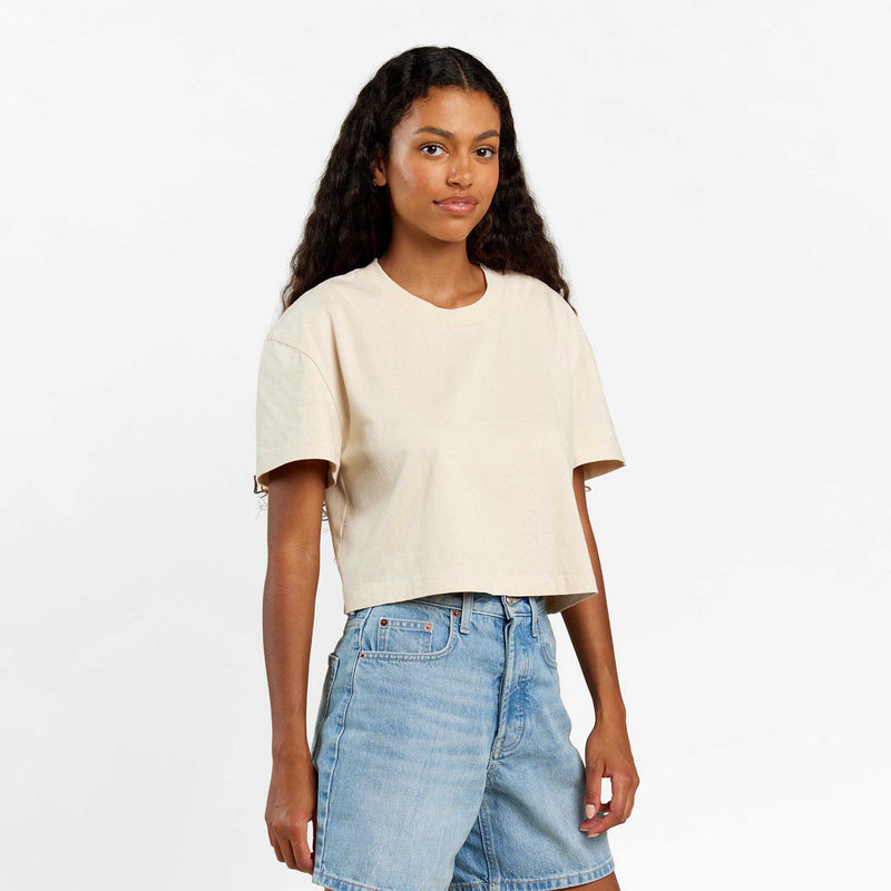 Vintage Cotton Cropped Tee | Bone