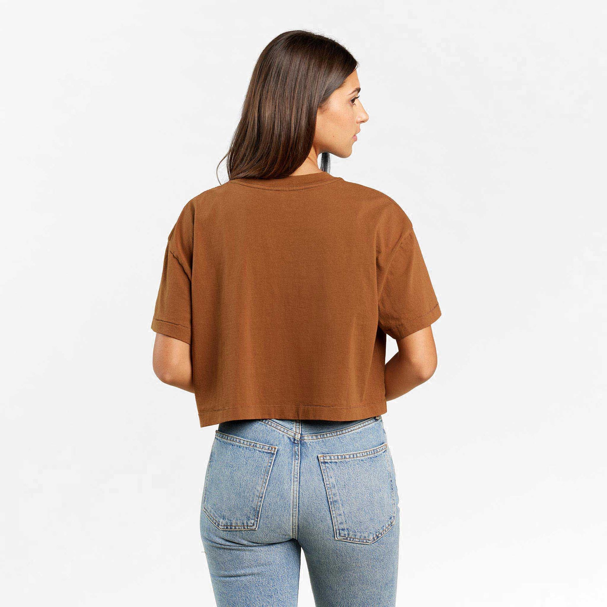 Vintage Cotton Cropped Tee | Chocolate