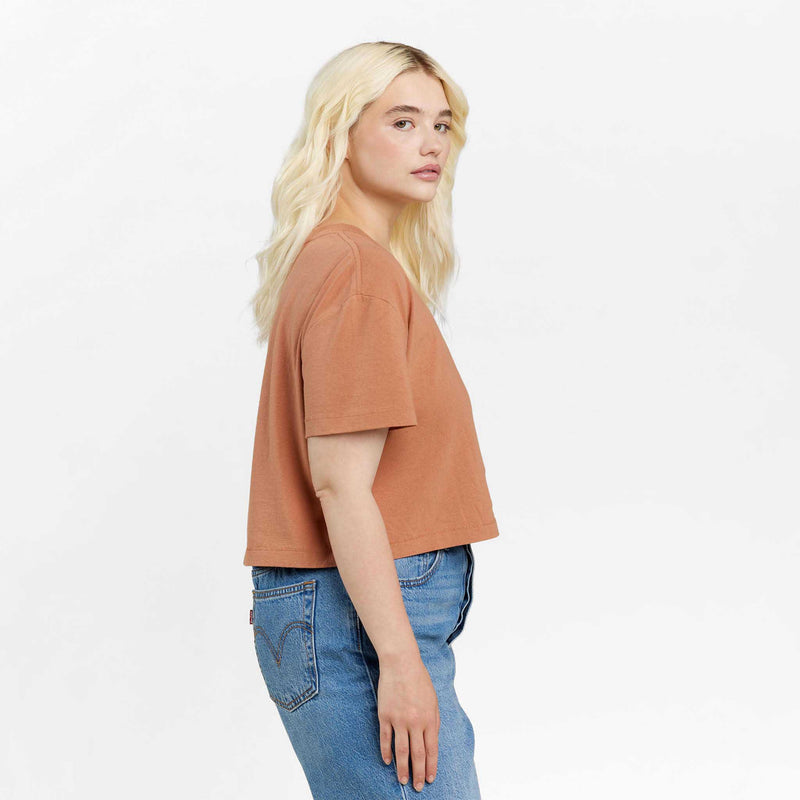 Vintage Cotton Cropped Tee | Clay