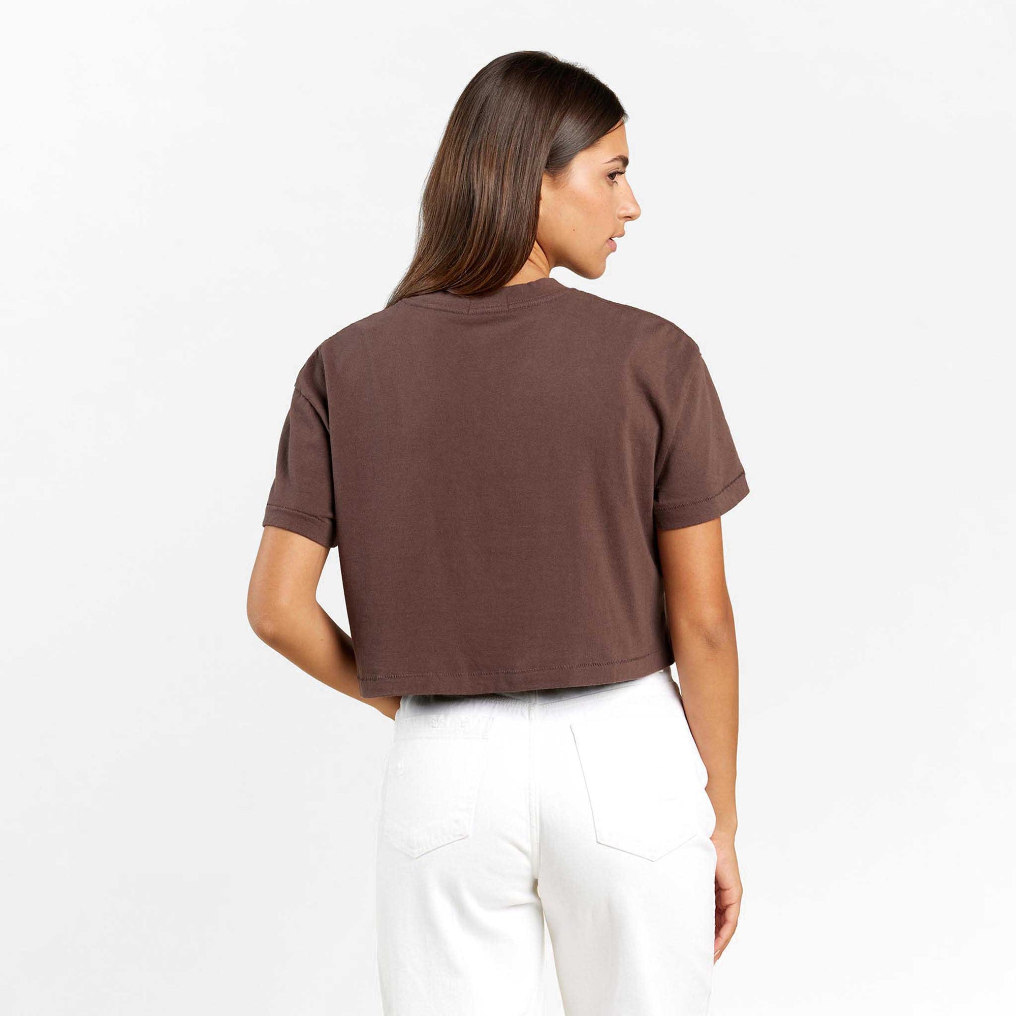 Vintage Cotton Cropped Tee | Coffee