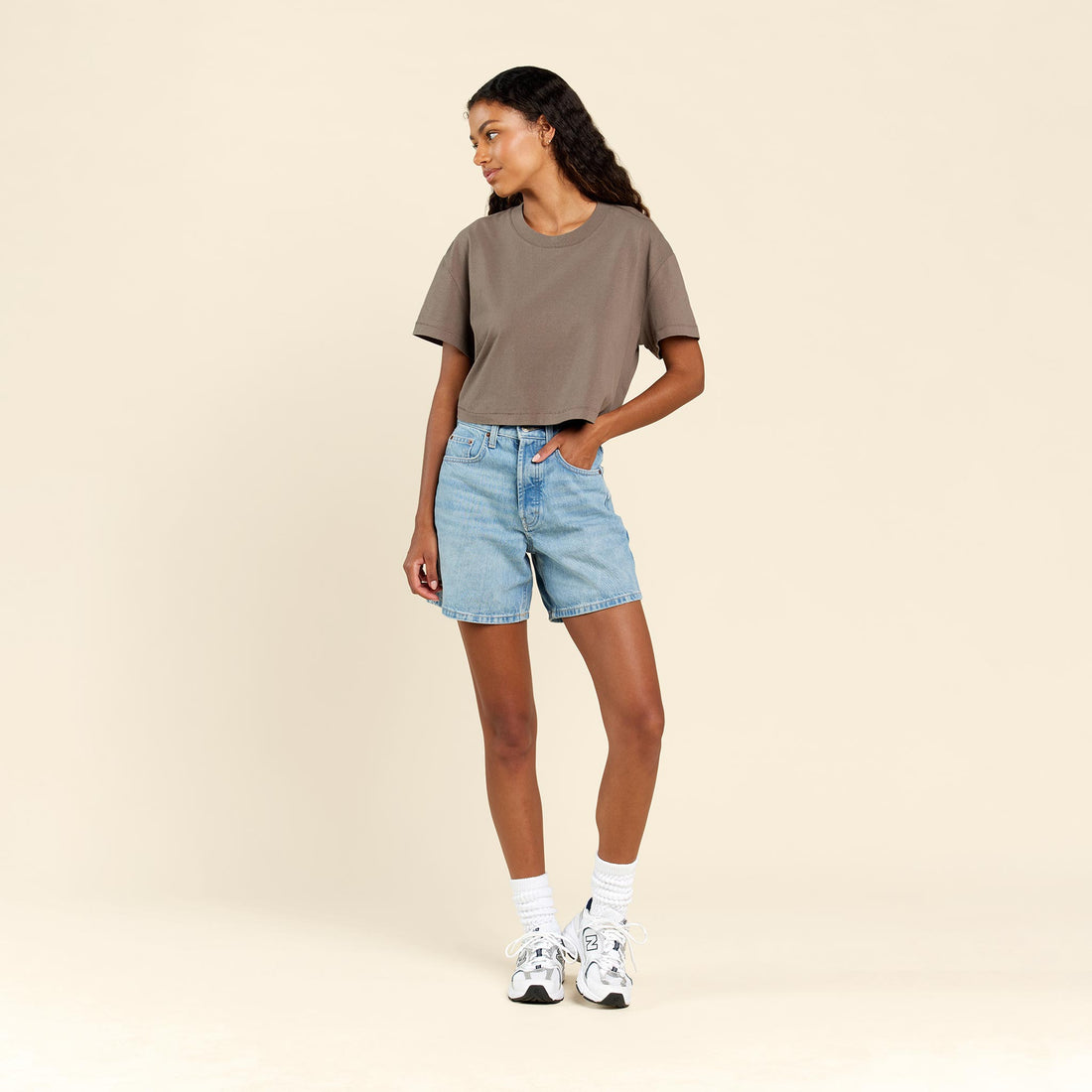 Cropped Tee | Mocha