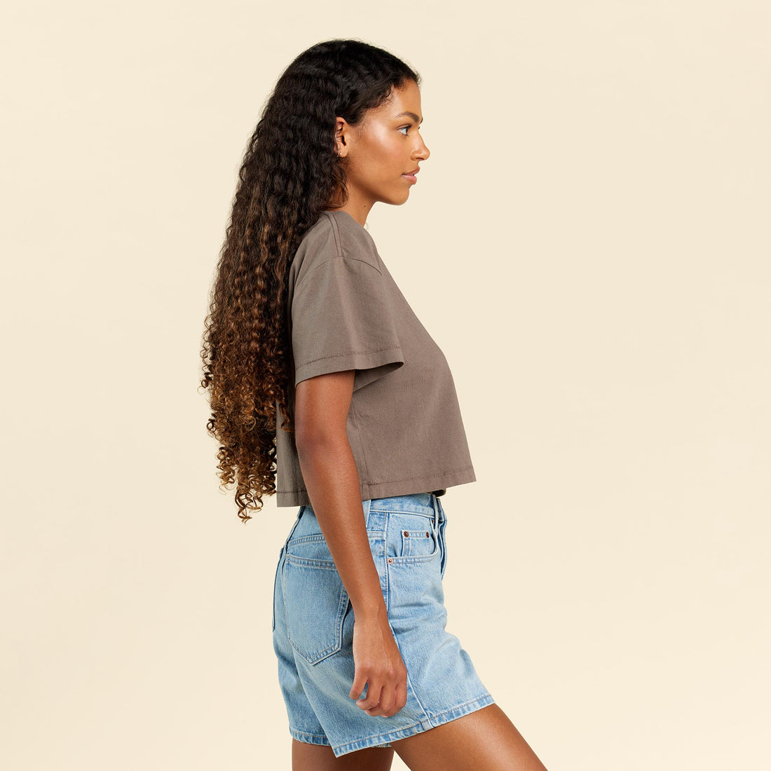 Cropped Tee | Mocha