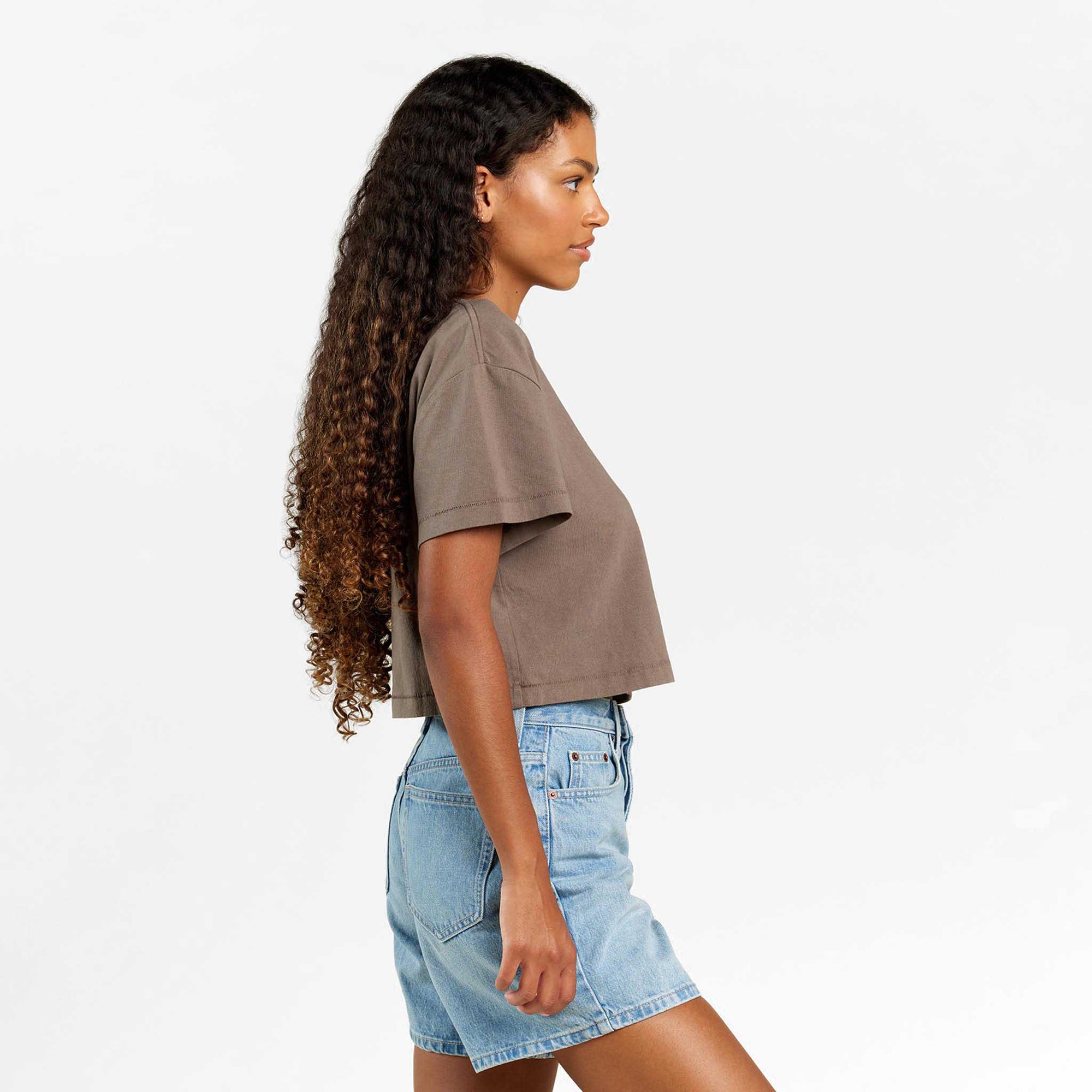 Vintage Cotton Cropped Tee | Mocha