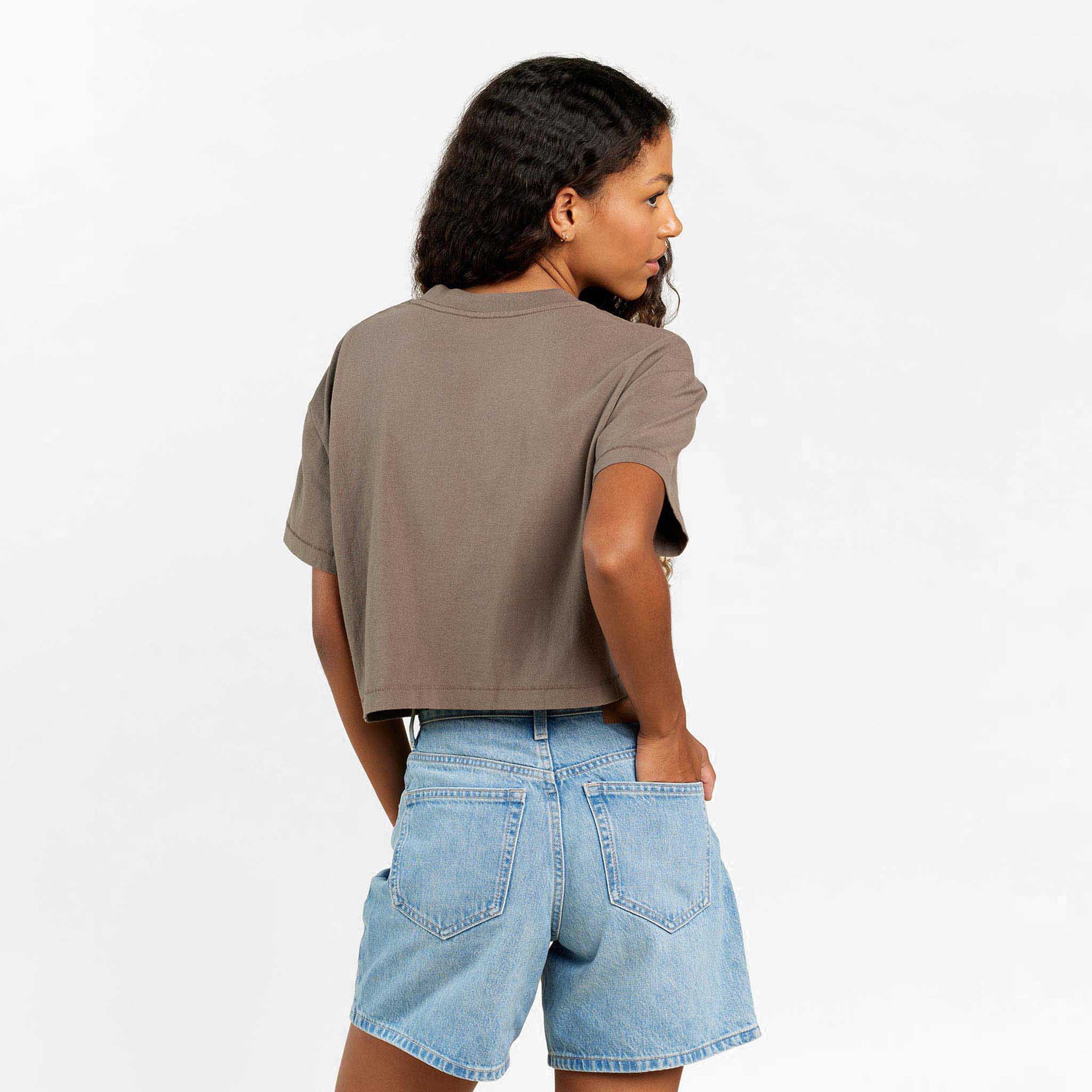 Vintage Cotton Cropped Tee | Mocha