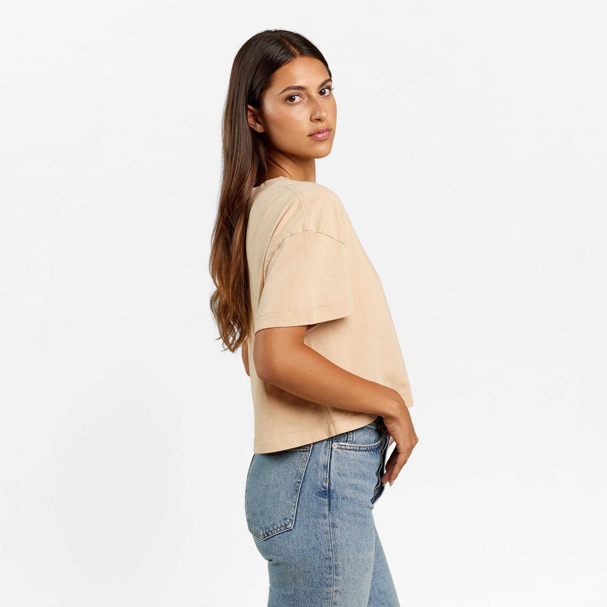 Vintage Cotton Cropped Tee | Oat