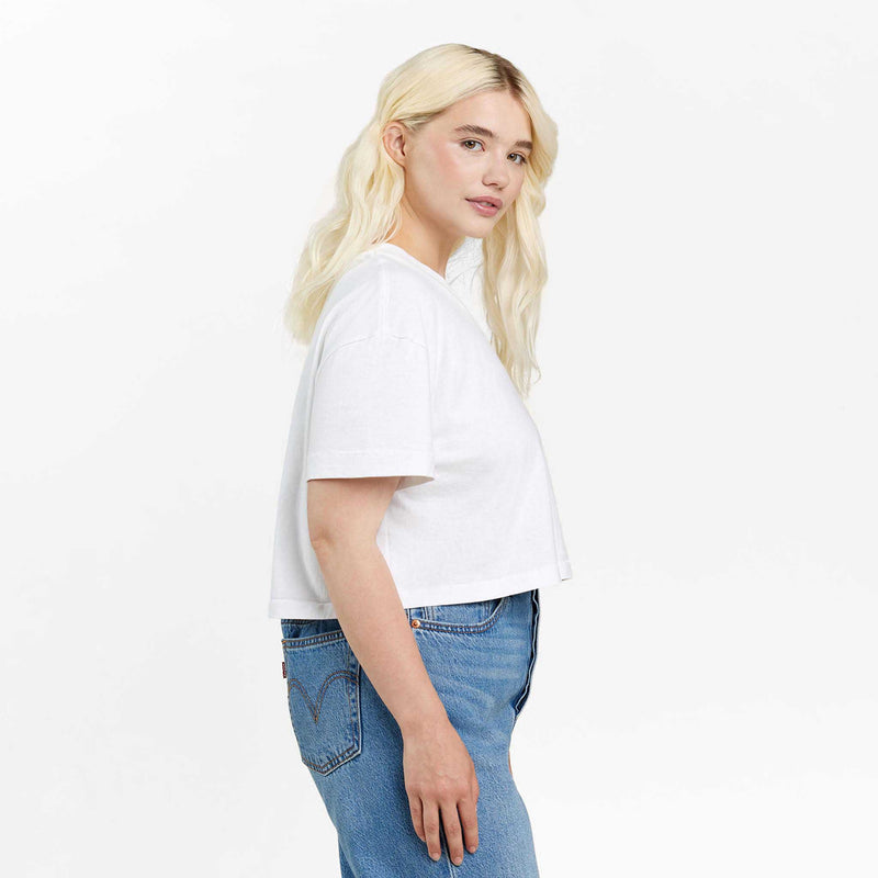 Vintage Cotton Cropped Tee | White