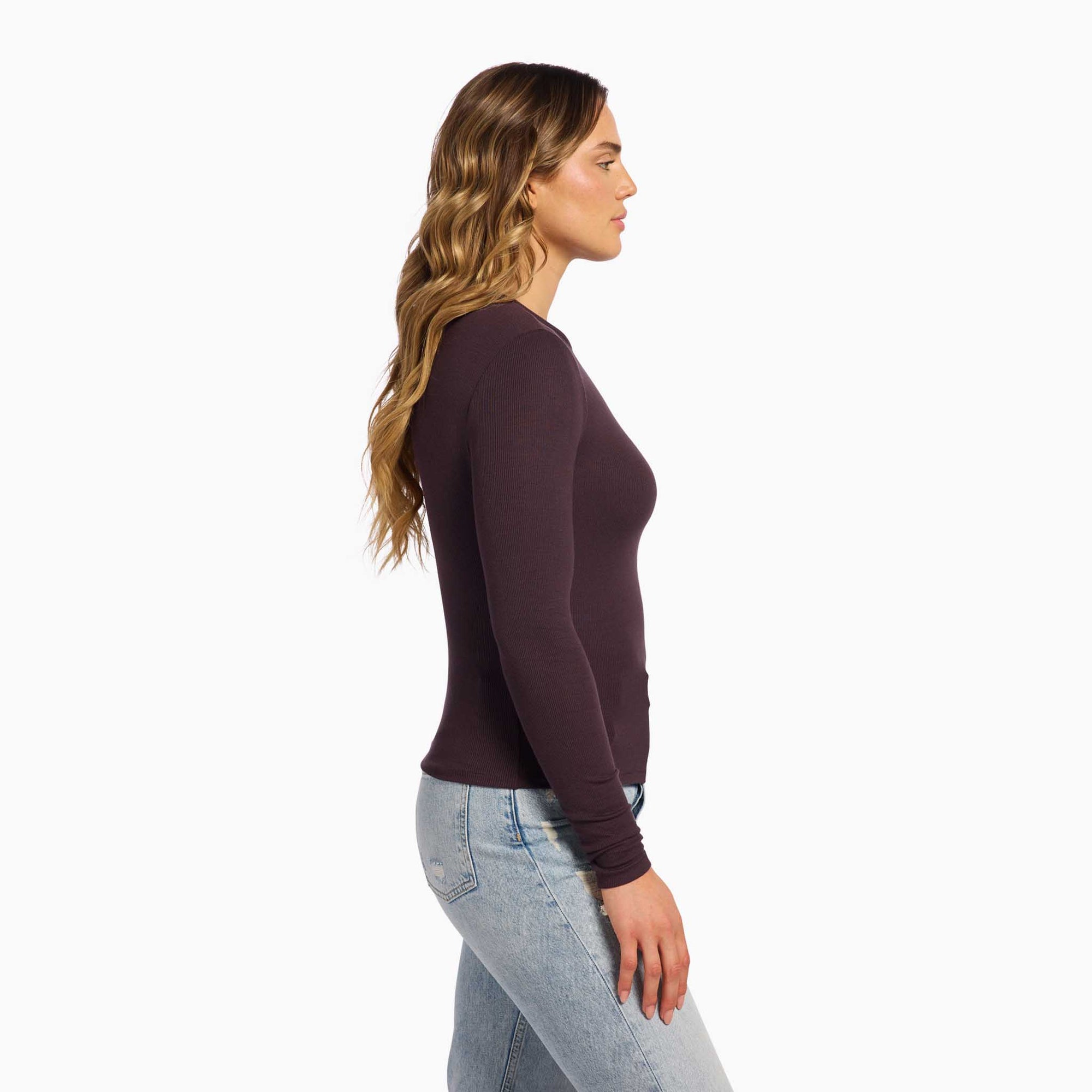 Slinky Rib Long Sleeve Shirt