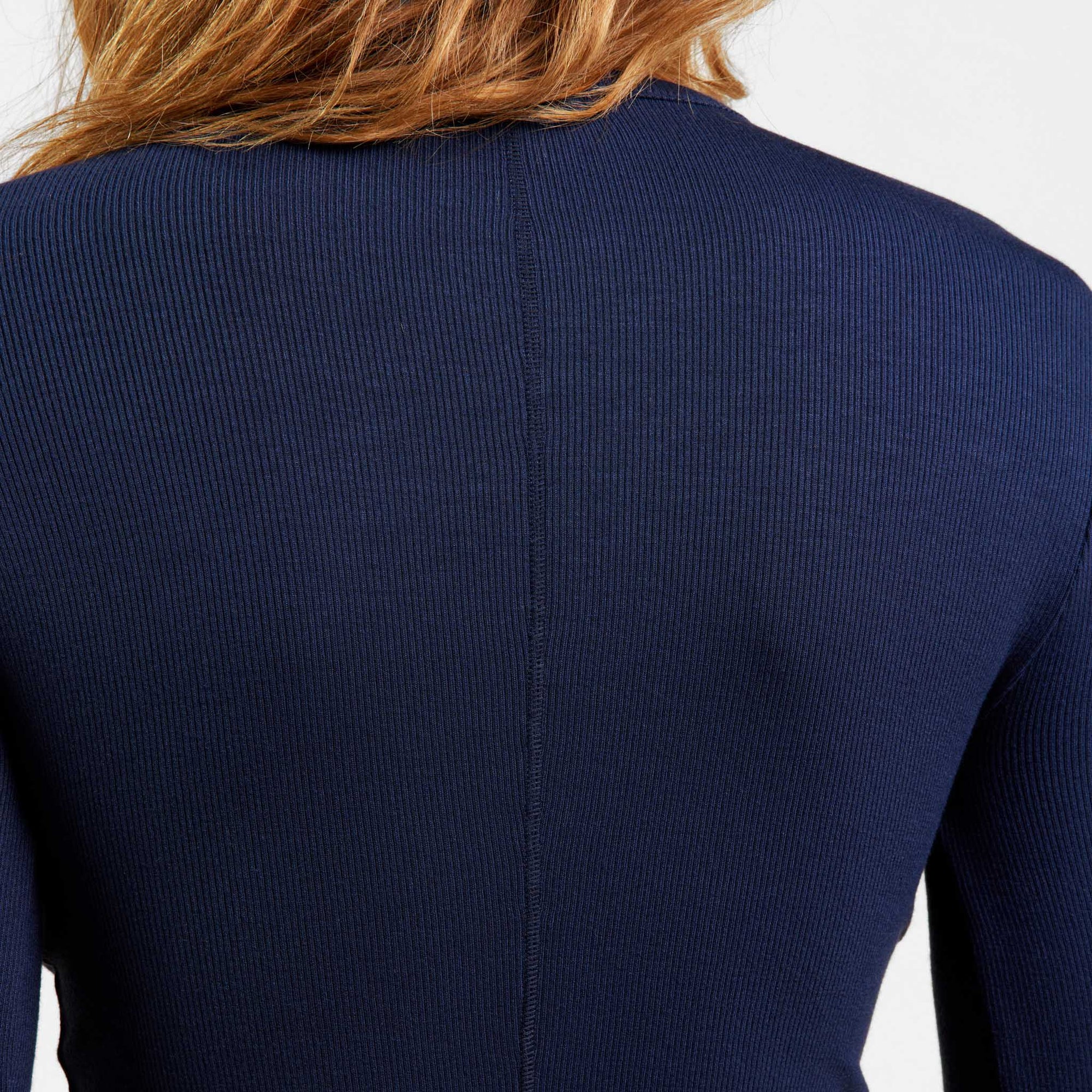 Slinky Rib Long Sleeve Shirt | Navy