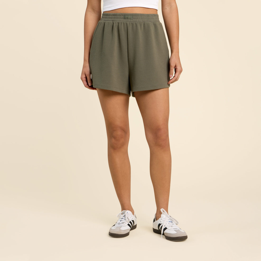 Sporty Waffle Shorts | Olive