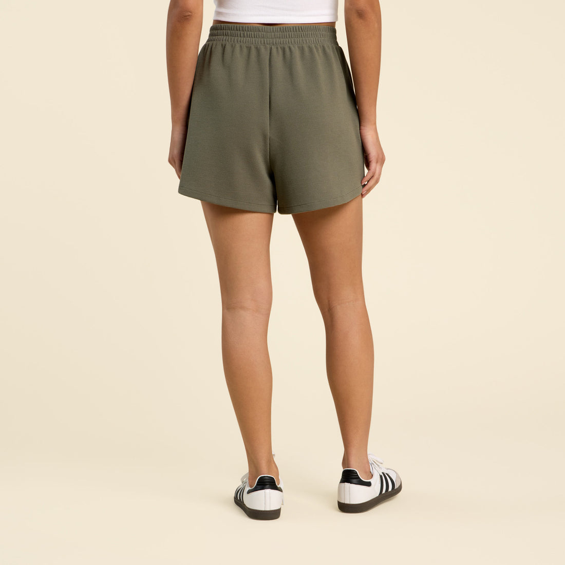 Sporty Waffle Shorts | Olive