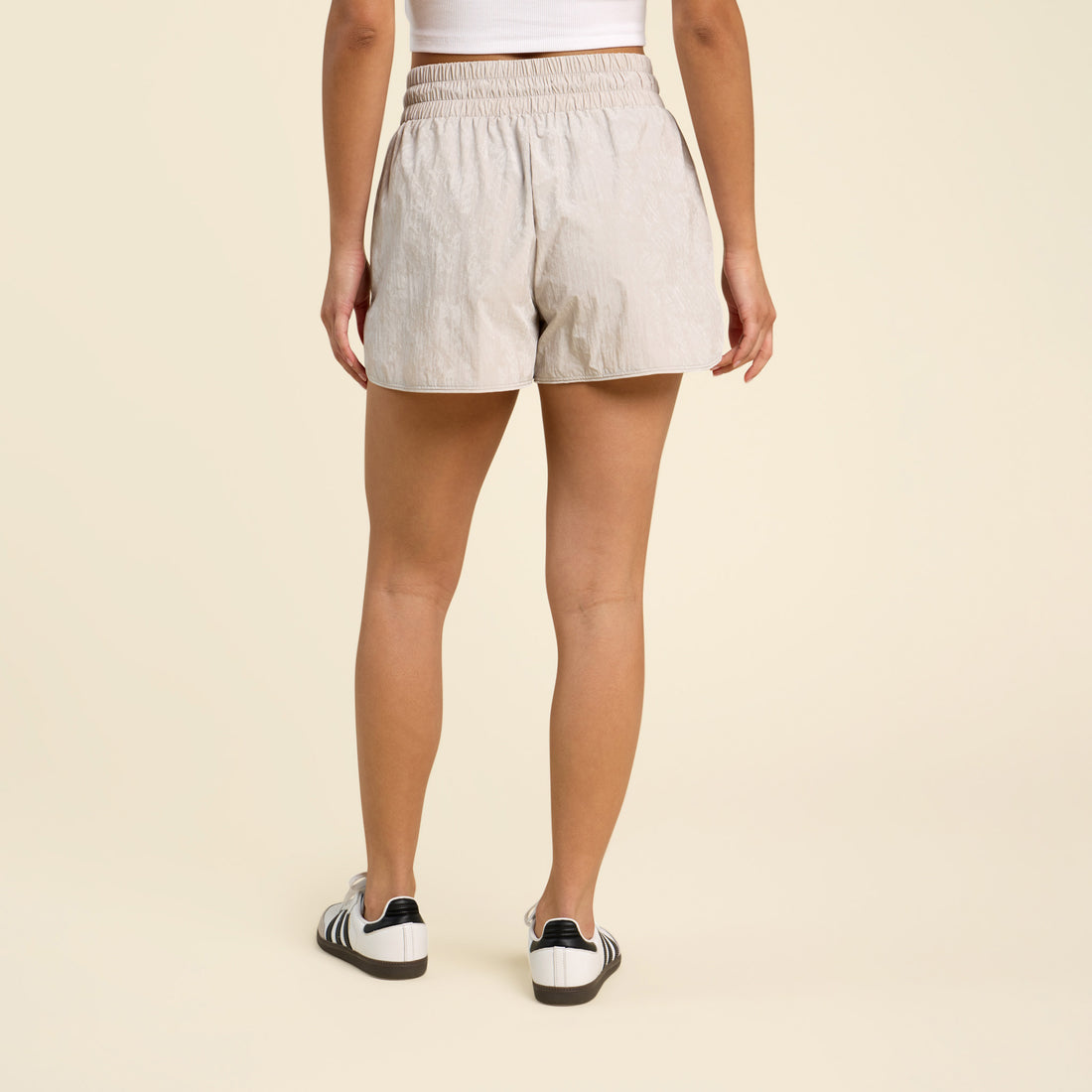 Retro Track Shorts | Pebble