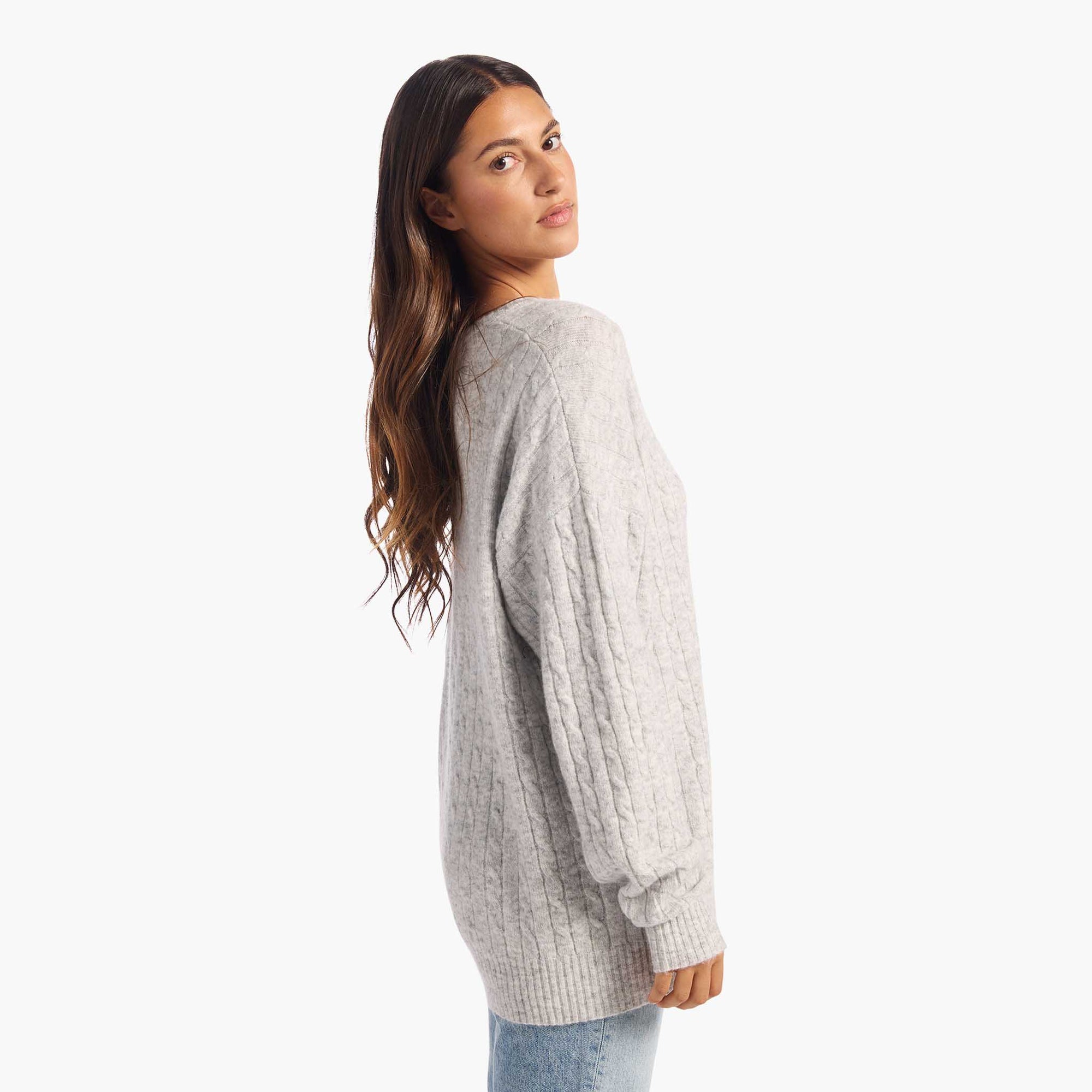 Cozy Knit Cable Crewneck Sweater