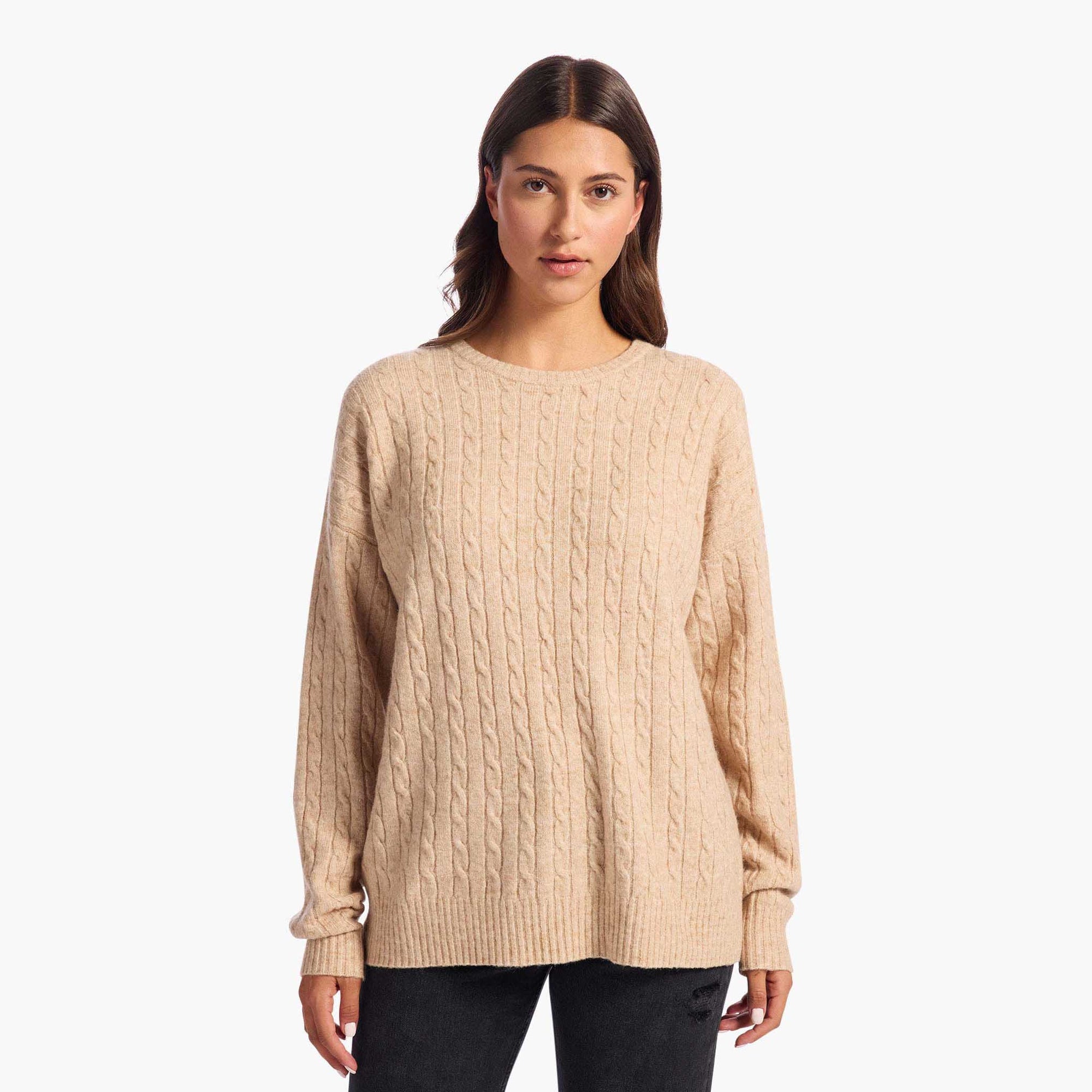 Cozy Knit Cable Crewneck Sweater