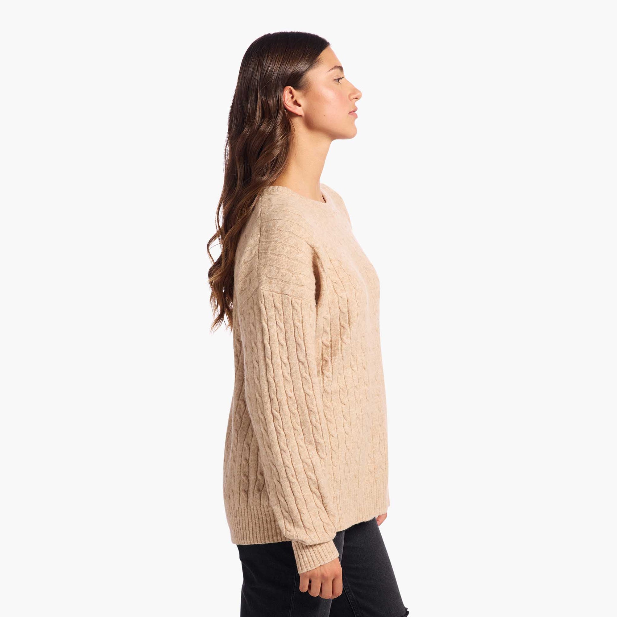 Cozy Knit Cable Crewneck Sweater