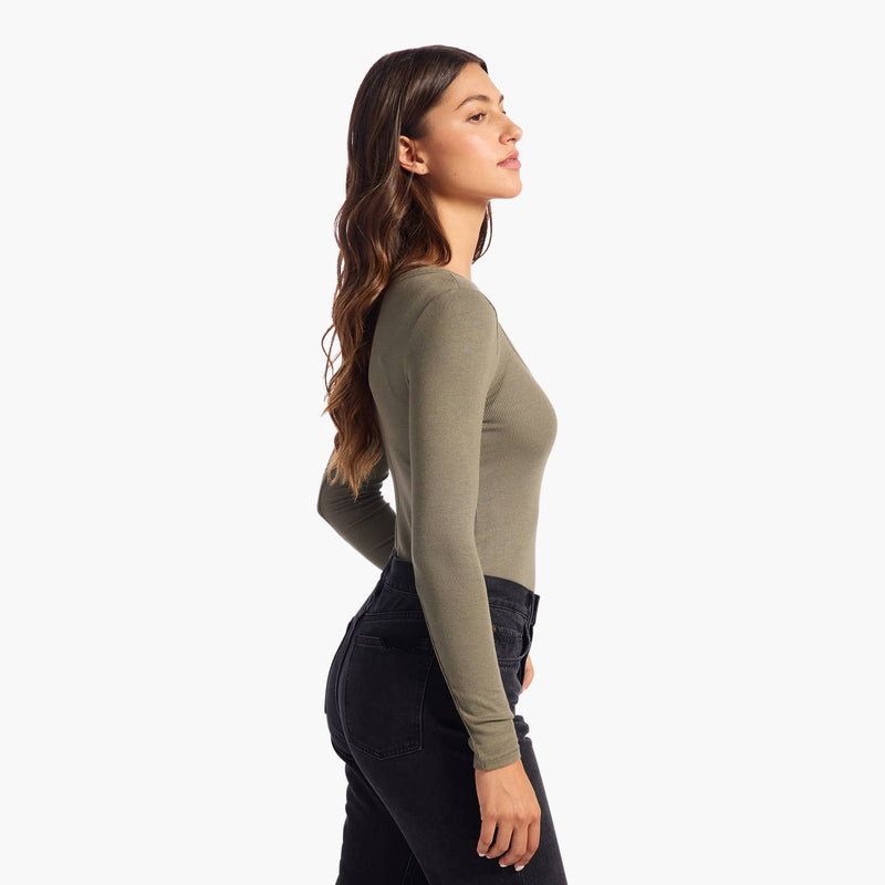 Slinky Rib Long Sleeve Bodysuit