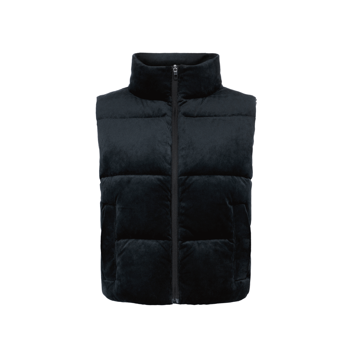 Ribbed Velour Puffer Vest