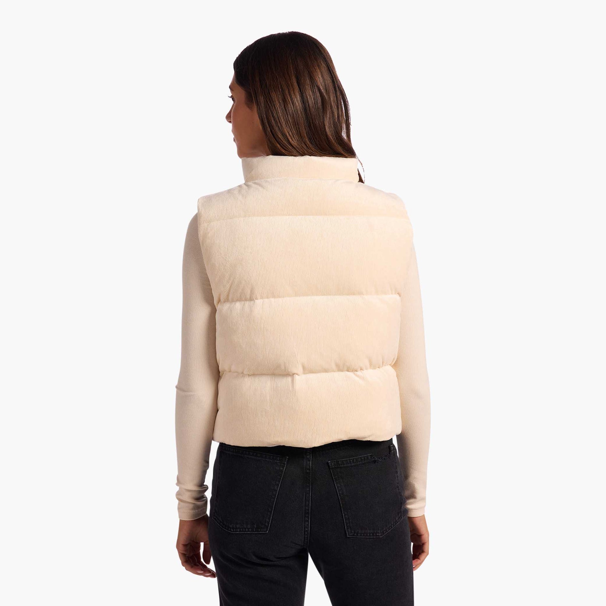 Ribbed Velour Puffer Vest