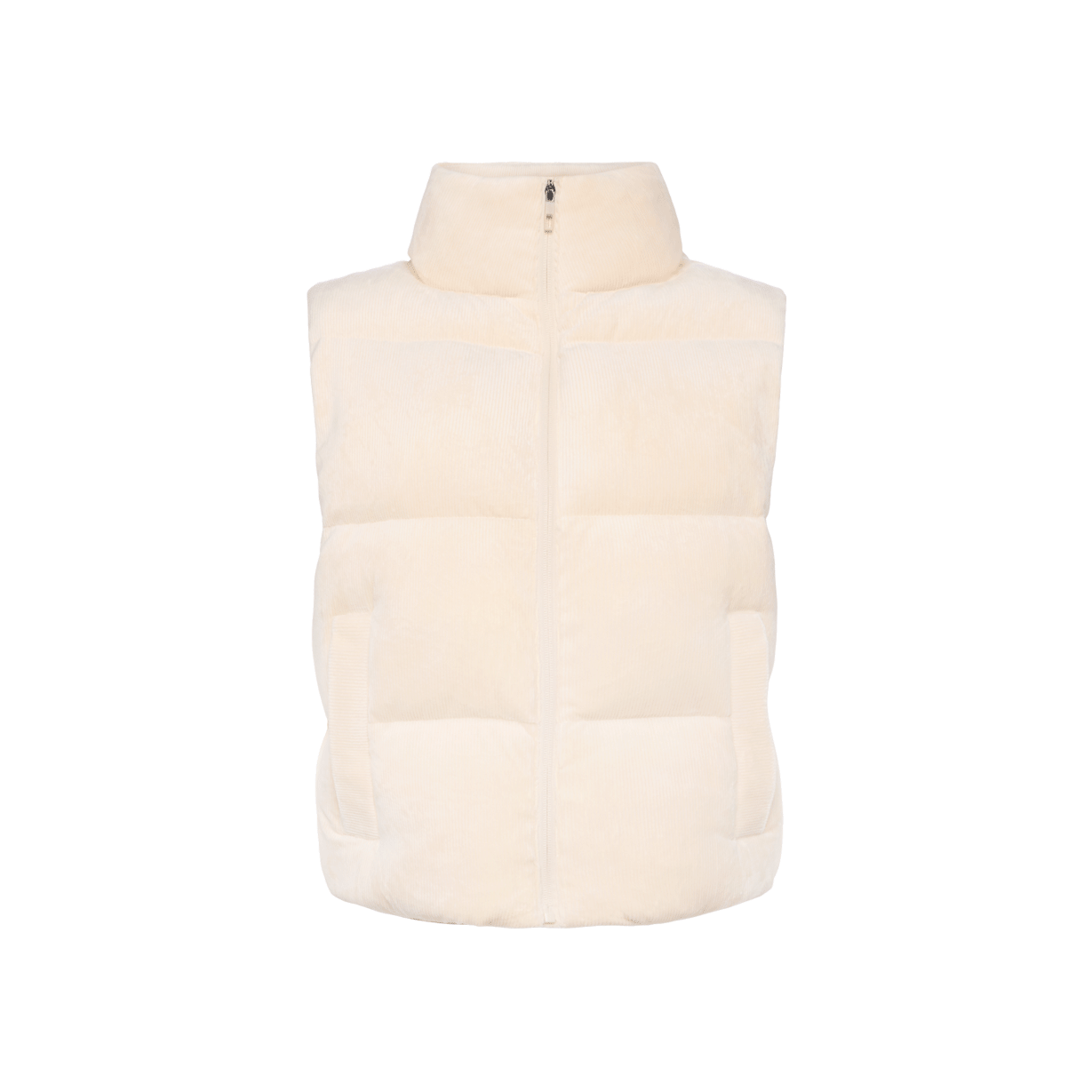 Ribbed Velour Puffer Vest