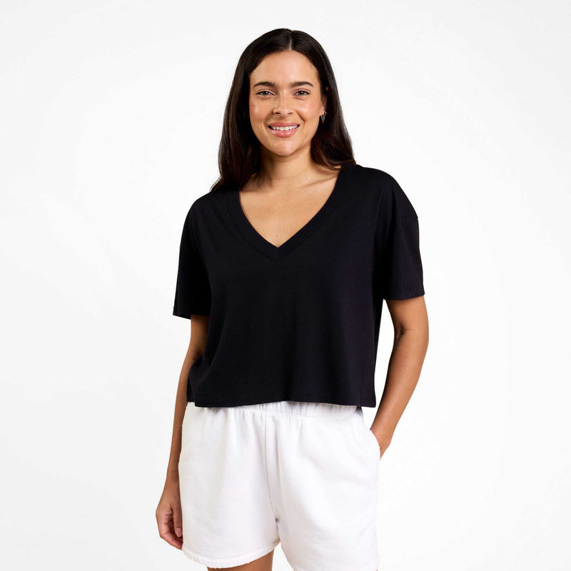 Boxy V-Neck Tee