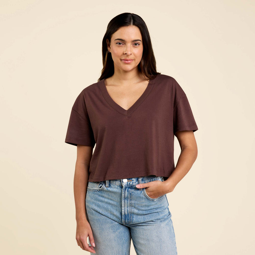 Boxy V-Neck Tee