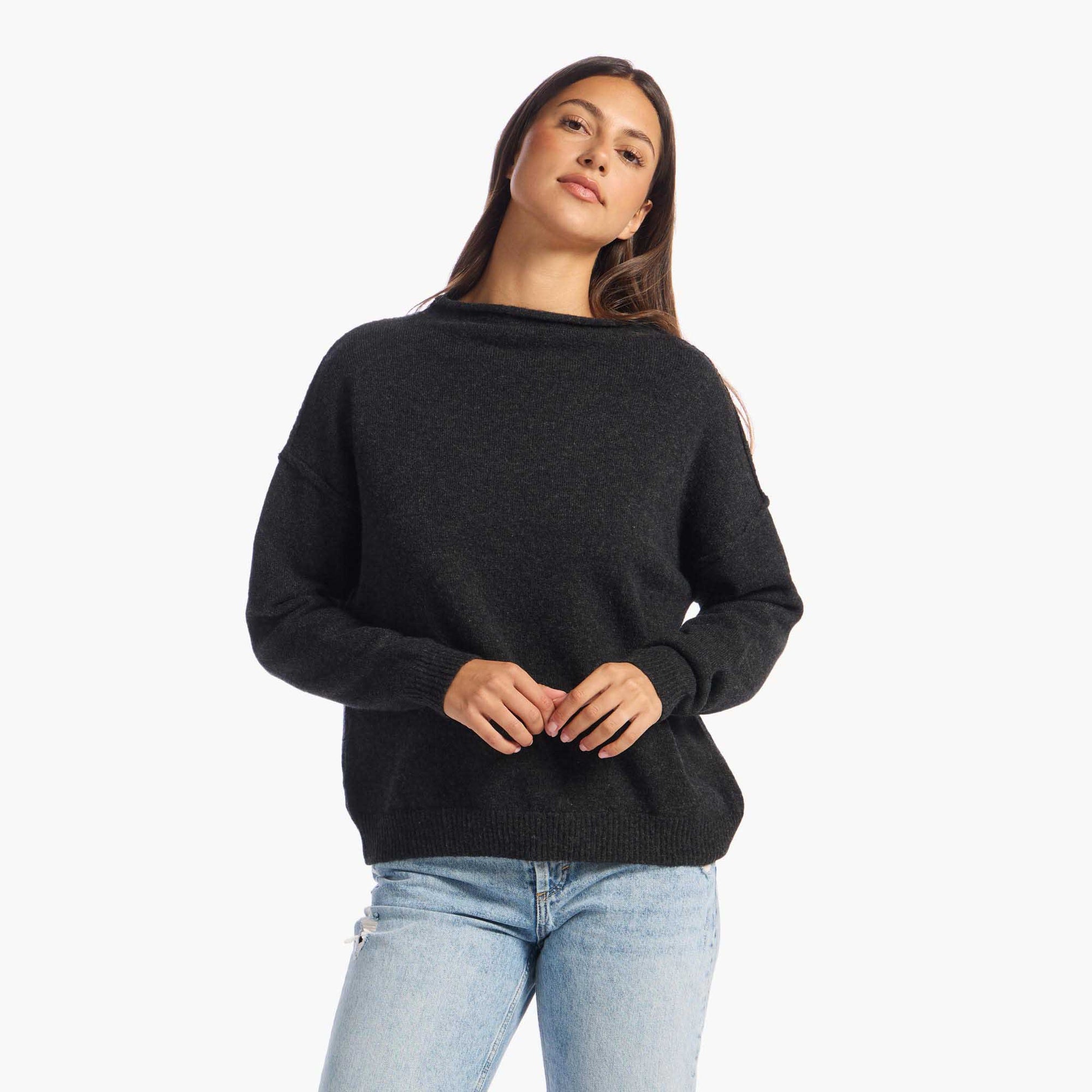 Cozy Knit Mock Neck Sweater