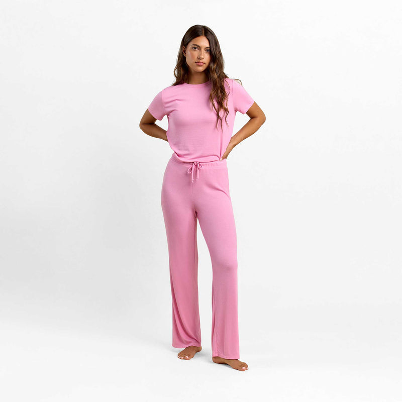 Ribbed Pajama Set | Bubblegum Pink