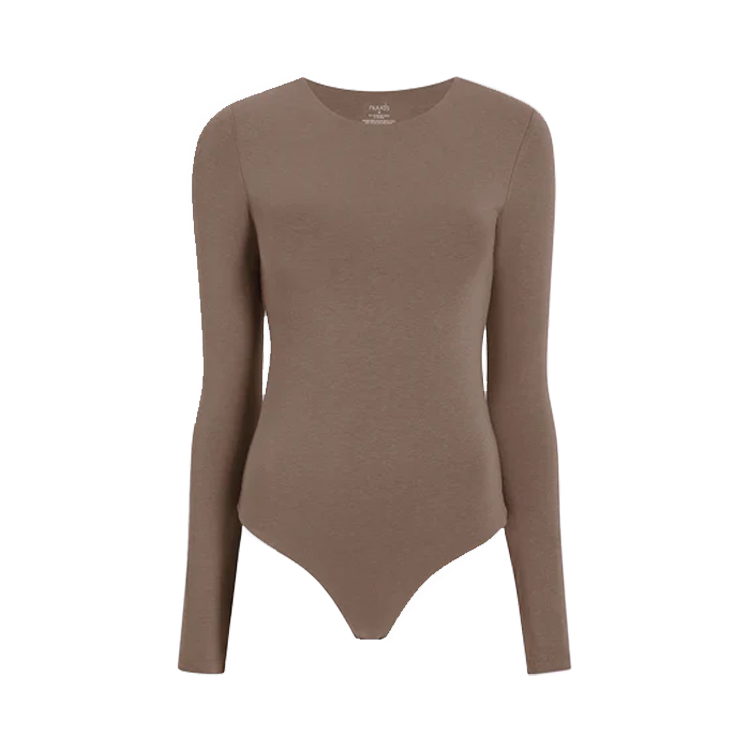 Cotton Stretch Long Sleeve Crewneck Bodysuit