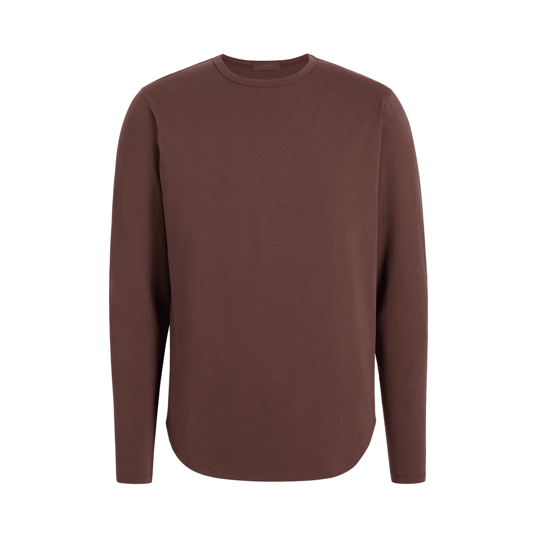 Men's Long Sleeve Curved Hem T-Shirt | Coffee